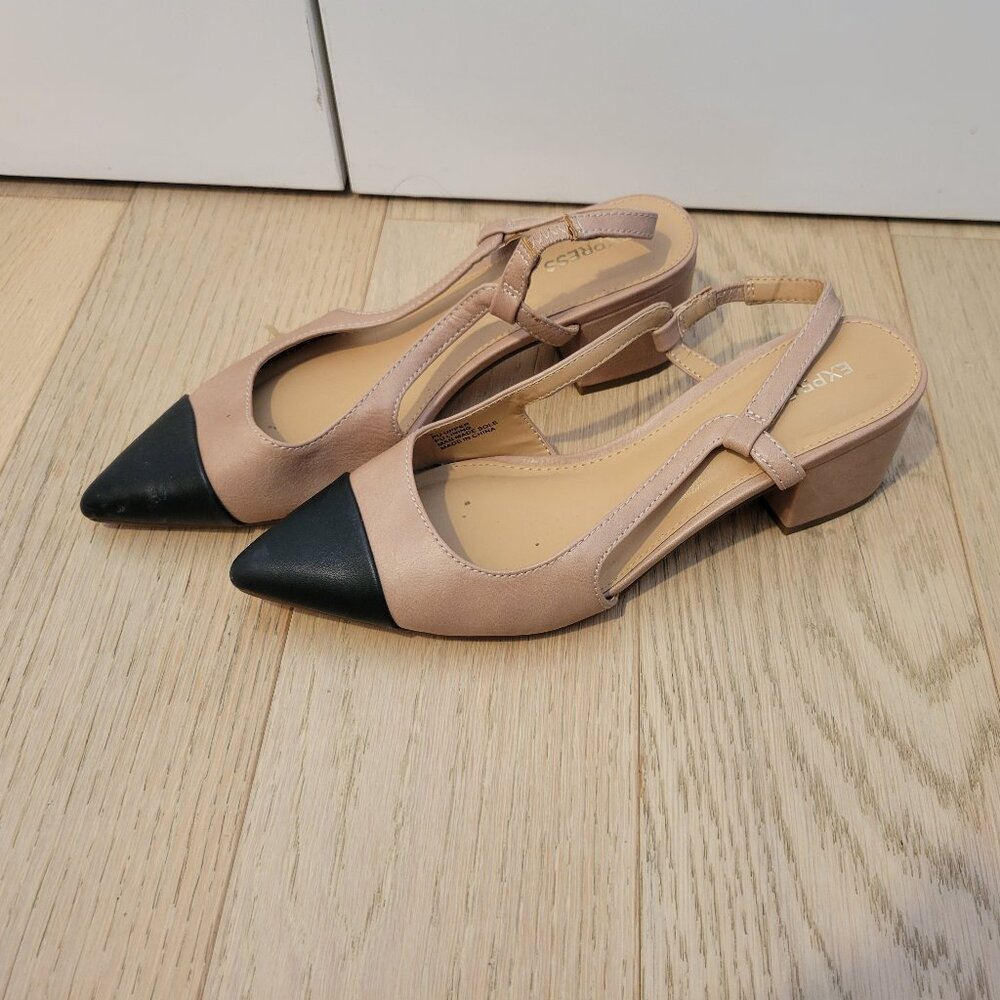 Express low block heel